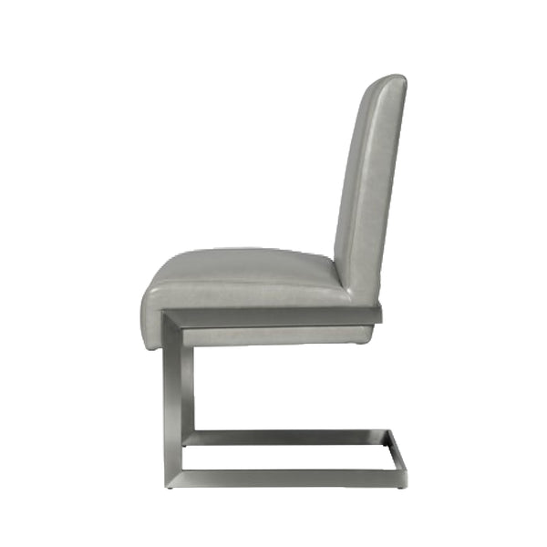 English Elm Leatherette Cantilever Dining Chairs Set of 2 Modern Steel Arc Base Gray Pair B056P416776