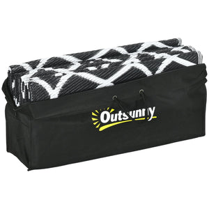 English Elm Outsunny Reversible Polypropylene Outdoor Rug Waterproof Portable Mat with Carry Bag W2225P175543