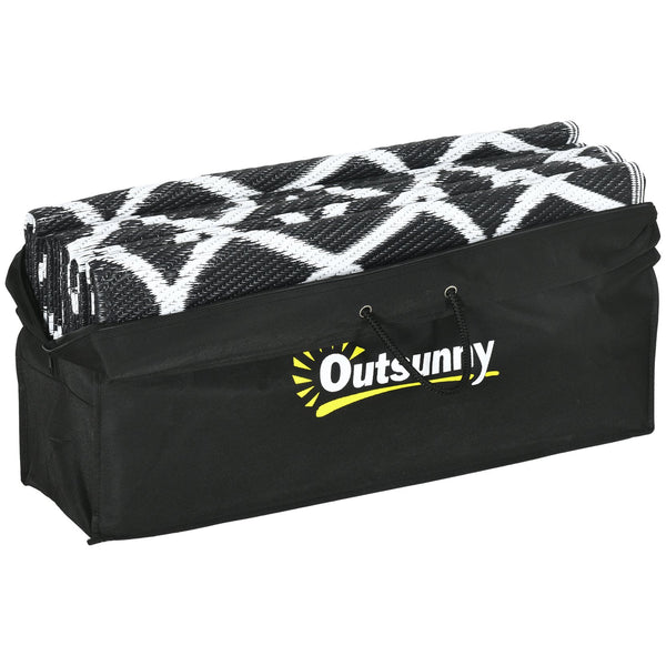 English Elm Outsunny Reversible Polypropylene Outdoor Rug Waterproof Portable Mat with Carry Bag W2225P175543