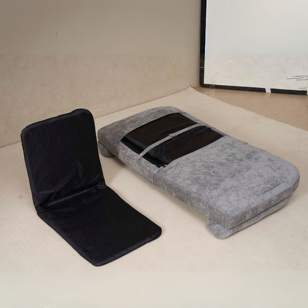 English Elm Convertible Fold-Out Double Sofa Bed with Thick Cushioning, Adjustable Backrest & Space-Saving Design Gray W244S00004