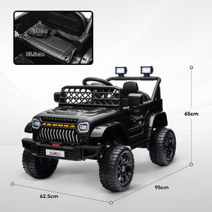 English Elm Qaba 12v Battery Powered Kids Ride on Utv with Spring Suspension and Remote Black W2225P249877
