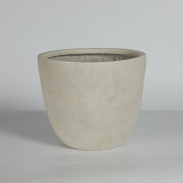 English Elm Round Handcrafted Concrete Planter Set Textured Matte Finish Patio Entryway Garden W347P449342
