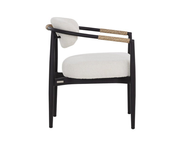 Sunpan MARITA Outdoor Dining Armchair - Contemporary Wicker Weave for Stylish Patio Comfort and Durability Black 112101V