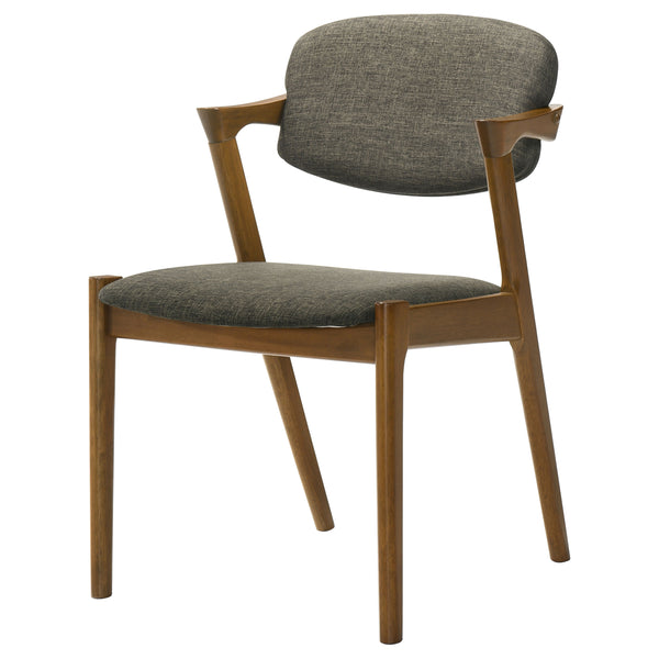 English Elm 2pc Mid-century Z Chair with Rich Fabric Upholstery, Solid Hardwood Frame, Angled Legs & Modern Flair Brown,Dark Walnut 21.07 L x 13.98 W x 28.94 H B011P303453