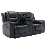 Hearth and Haven 2 Seater Home Theater Recliner Manual Recliner Chair with a Storage Box and Two Cup Holders For Living Room, Bedroom(Old Sku:Pp302954Aab) WF323619AAB