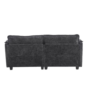 English Elm United Cozy Chenille Sofa For Two With Detachable Armrests, Foot Stools, And Handy Side Pockets W1568S00143-GIGA
