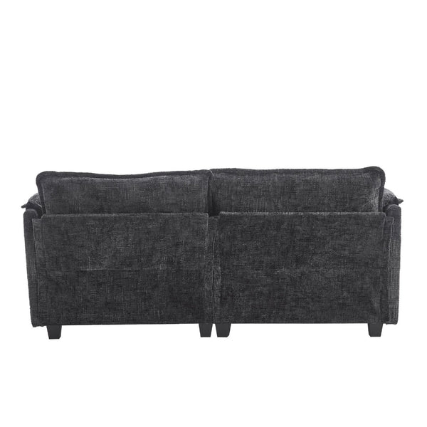 English Elm United Cozy Chenille Sofa For Two With Detachable Armrests, Foot Stools, And Handy Side Pockets W1568S00143-GIGA