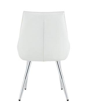English Elm Crocodile Textured Pu Leather Accent Chair Diamond Tufted with Chrome Metal Legs W3493P456345