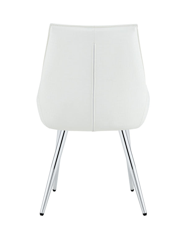 English Elm Crocodile Textured Pu Leather Accent Chair Diamond Tufted with Chrome Metal Legs W3493P456345