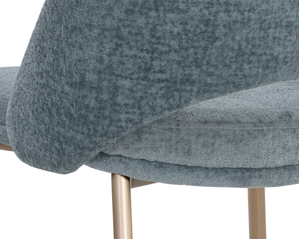 Sunpan Radella Dining Chair Set - Contemporary Design with Stylish Cutout and Antique Brass Base Elegance Bergen French Blue