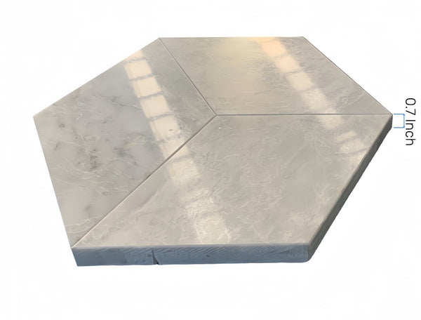 English Elm Hexagon Carrara Gray Polished Marble Floor Wall Tile Spa Inspired Natural Stone W1696P262337
