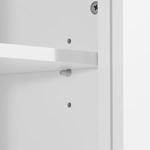 English Elm Retro Multi-Functional Storage Cabinet with Adjustable Shelves, 3 Drawers & Doors, Stylish White Organizer for Living Room Bathroom Kitchen Office - Elegant, Space-Saving Design N725P236498K