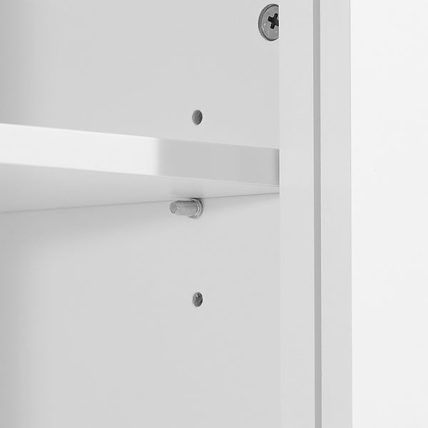 English Elm Retro Multi-Functional Storage Cabinet with Adjustable Shelves, 3 Drawers & Doors, Stylish White Organizer for Living Room Bathroom Kitchen Office - Elegant, Space-Saving Design N725P236498K