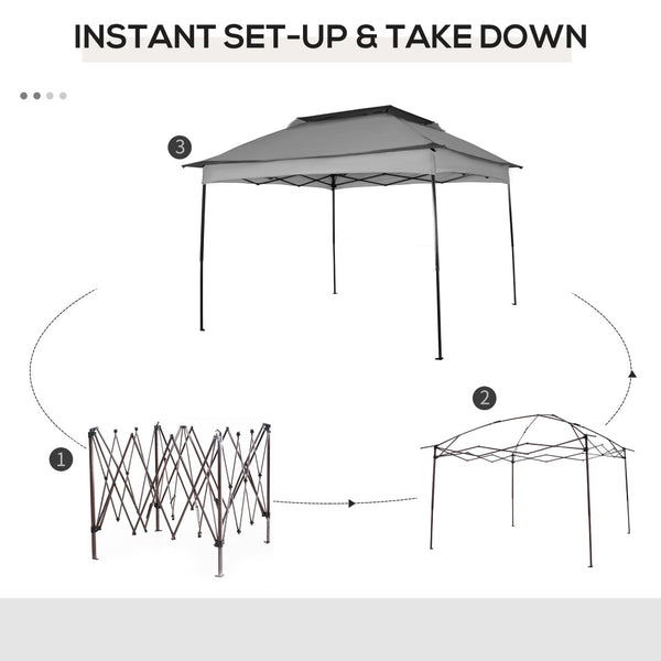 English Elm Outsunny 11' X 11' Instant Pop-Up Canopy With Removable Netting For Backyard Events & Outdoor Fun W2225P200730-GIGA