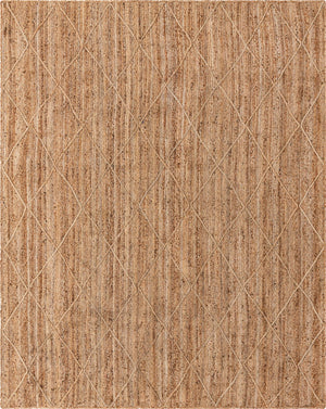 Unique Loom Braided Jute Trellis Hand Braided Solid Rug Natural, Natural 8' 0" x 10' 0"