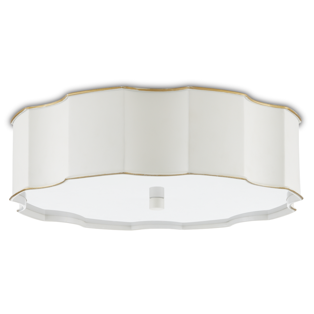 Wexford White Flush Mount Light Fixture - Elegant Metal Design with Opaque Acrylic Diffuser
