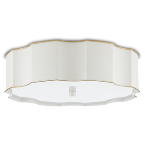 Wexford White Flush Mount Light Fixture - Elegant Metal Design with Opaque Acrylic Diffuser