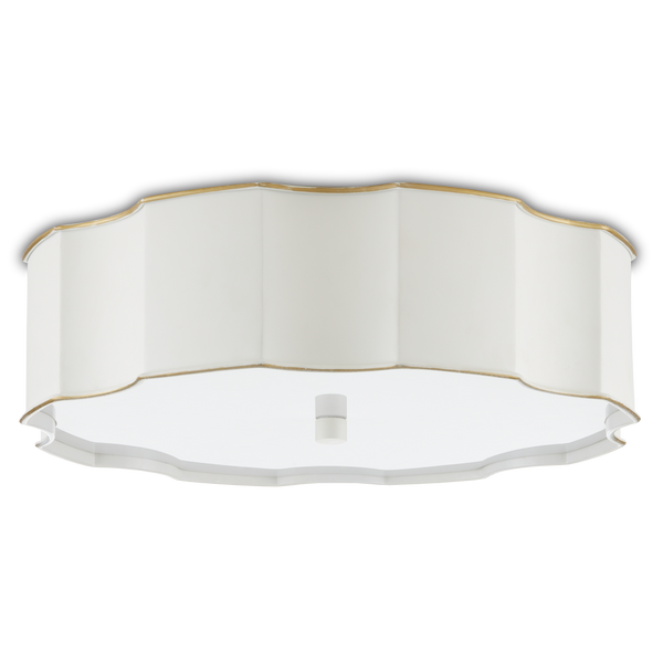 Wexford White Flush Mount Light Fixture - Elegant Metal Design with Opaque Acrylic Diffuser