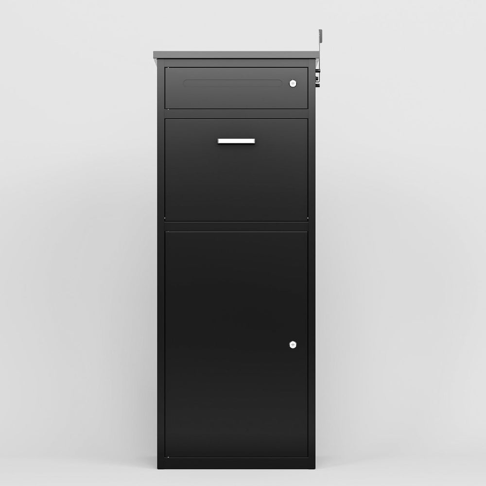 English Elm Package Delivery Box With Lock – Heavy-Duty Steel, Weather-Resistant, Secure Storage For Home & Office W396P278342-GIGA