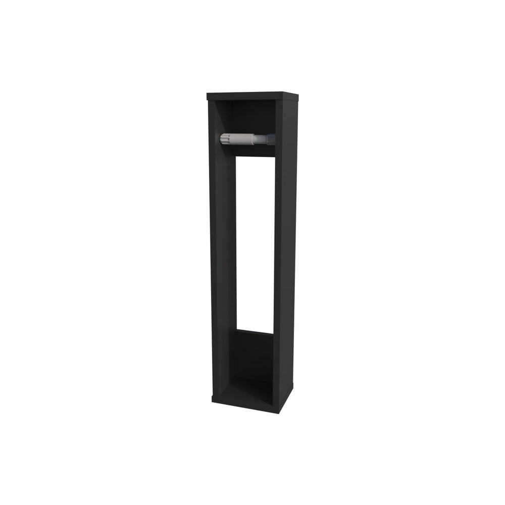 English Elm Wenge Wall-Mounted Toilet Paper Holder — Minimalist Modern Particle Board Design, Secure Roll Storage B062P252179