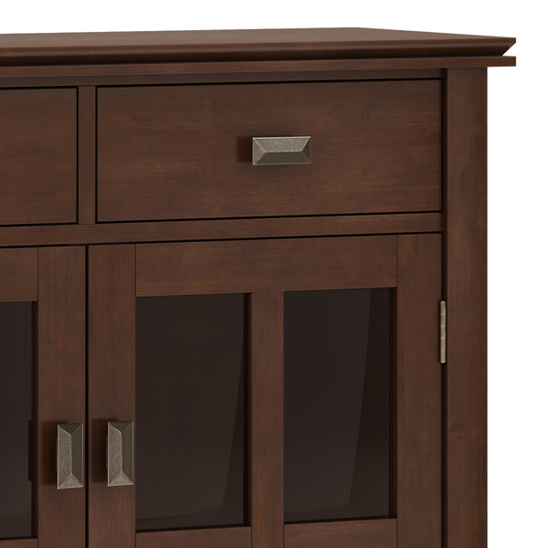 English Elm Artisan Entryway Storage Cabinet - Handcrafted Russet Brown With Adjustable Shelves & Antique Bronze Details B136P158419