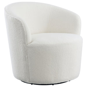 English Elm Tempest Faux Sheepskin Swivel Barrel Chair Sculptural Lounge Accent for Living Rooms B062P447713