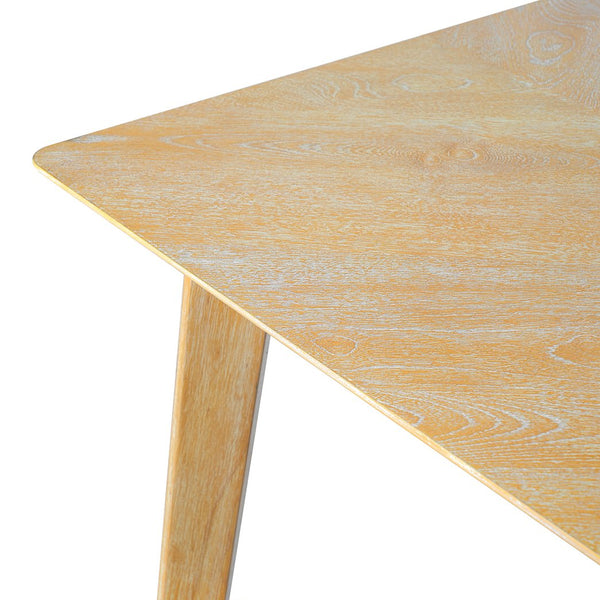 English Elm Retro Dining Table for 6 — Minimalist Rectangular MDF Top with LVL Rubberwood Legs, 220lb Capacity, Modern Dining centerpiece Natural Wood Wash N752P294999D