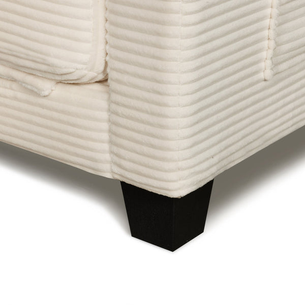 English Elm 2-in-1 Corduroy Loveseat Sleeper with Storage Converts for Living Room or Studio Beige W2715P409857