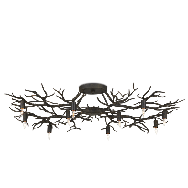 Rainforest Bronze Semi-Flush Mount Light Fixture - Nature-Inspired Design for Modern Spaces