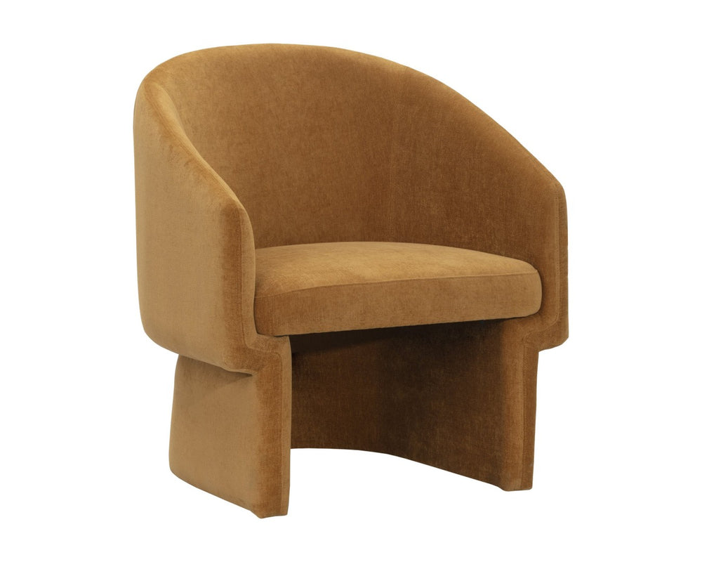 Sunpan LAURYN Lounge Chair - Contemporary Barrelback Design in Danny Amber Fabric for Ultimate Comfort 105965