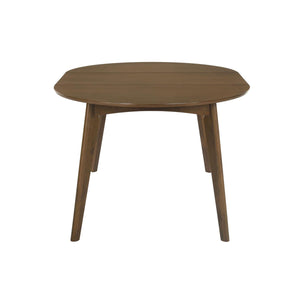 English Elm Oval Solid Wood 60" Extension Dining Table with Removable Leaf, Angled Legs, Dark Walnut Finish B016P368765