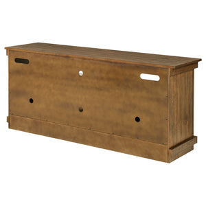 English Elm Castleton Farmhouse Pine Media Console with Six Compartments for Living Room Entertainment Distressed Brown B062P448015