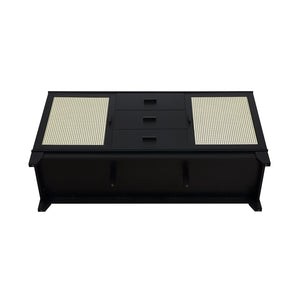 English Elm Sheridan 59" Sideboard in Black - 2 Doors, 3 Drawers, Cable Management, MDF Frame, 55" TV Ready B365P397679