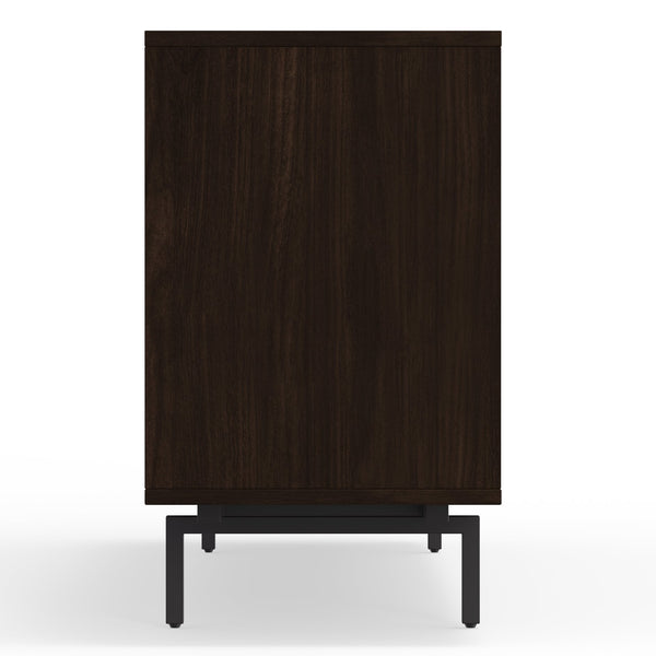 English Elm Adeline Walnut Laminate Tv Console with Push Open Cabinets for Living Room B050P474846