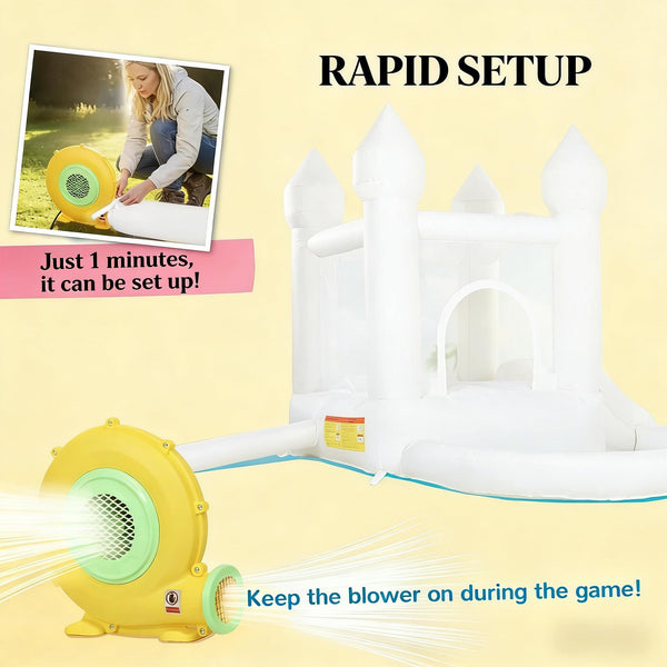 English Elm Outdoor Inflatable Bounce House 3 in 1 Trampoline Slide Ball Pit Kids Play T3971P486597