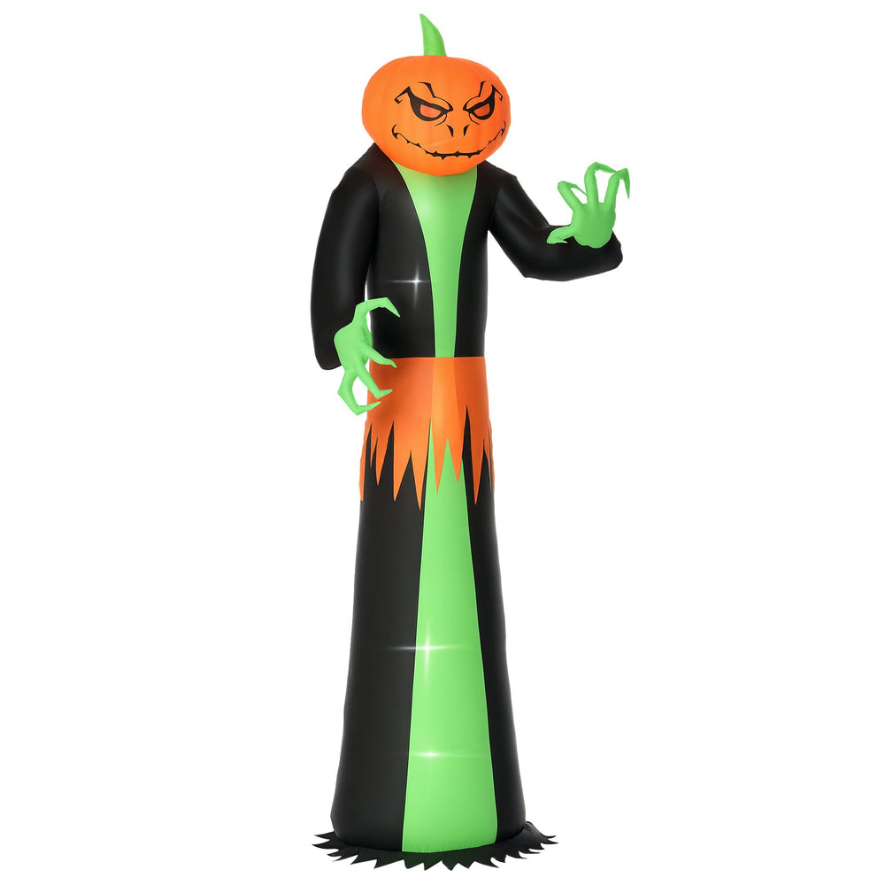 English Elm Halloween 9 Foot Pumpkin Ghost Inflatable Yard Decor with Led Glow Waterproof T3971P382680