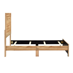 English Elm Natural Rustic Queen Bed Frame with Durable Melamine Finish, Easy Assembly Bed-in-a-Box, Modern Retreat Natural 45.5 L x 33.5 W x 6.5 H B011P365548