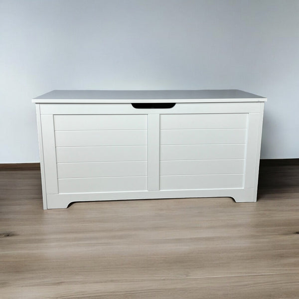 English Elm 39.4" Modern Top-Open Cat Litter Box Enclosure Cabinet, Dog-Proof Hideaway, Storage End Table White W1412P176880