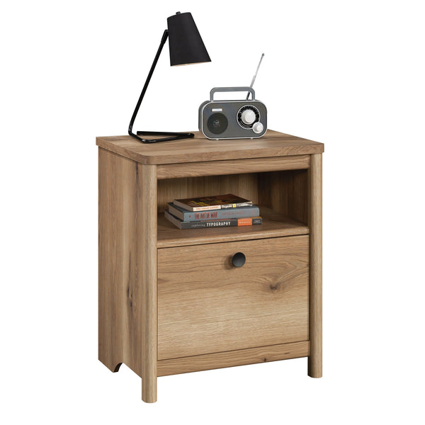 English Elm Night Stand - Compact Brown Finish Storage With Durable Engineered Wood For Stylish Bedroom Solutions B356P402754