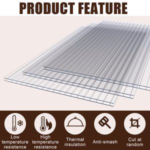 English Elm 4' 4ft Twin Wall Polycarbonate Panels Uv Blocking Insulated Greenhouse Roofing 10 Pack W3213P458677