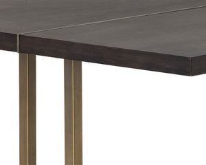 Sunpan JADE Dining Table - Dark Mango Acacia Wood with Antique Brass Inlay for Elegant Dining Experience 102928
