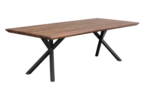 Sunpan Lark 94" Solid Acacia Wood Dining Table with Black Iron Base - Urban Style for Any Space!