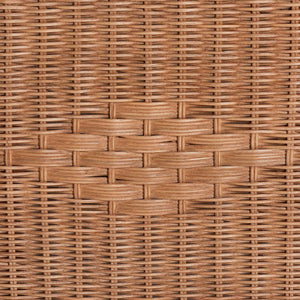 English Elm Braided Rattan Mahogany Storage Bench with Cushioned Lift Top for Coastal Boho Rooms B2750P467839
