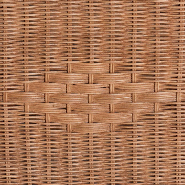 English Elm Braided Rattan Mahogany Storage Bench with Cushioned Lift Top for Coastal Boho Rooms B2750P467839