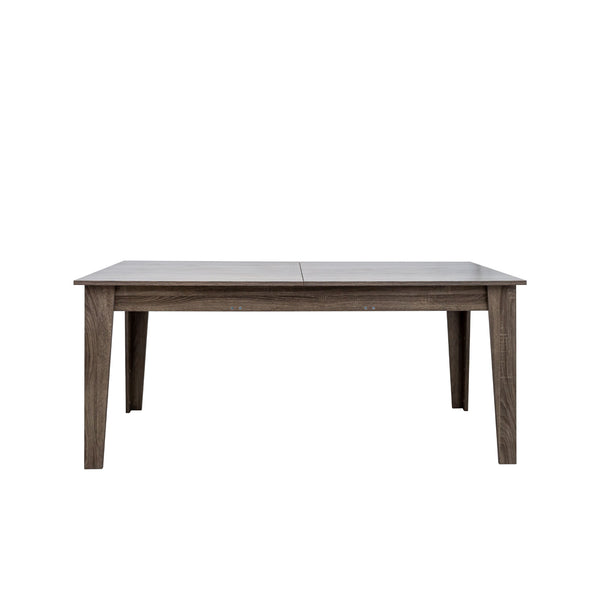 English Elm Dining Extendable Table 106.5" Long Family Dining Table for Small Spaces Melamine Woodgrain Top Dark Oak W331S00176