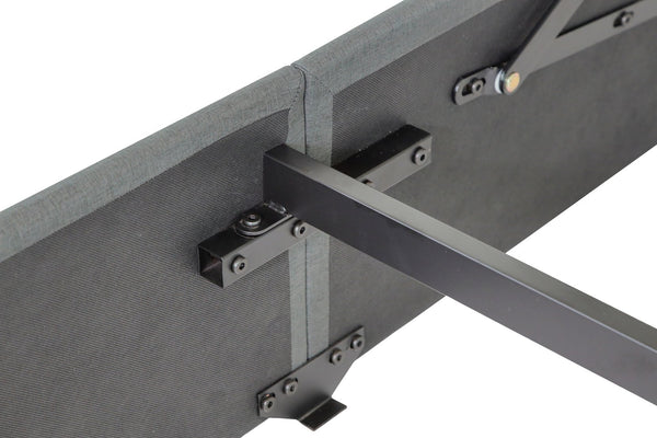 English Elm Full Size bed frame with gas lift storage, modern wingback channel headboard, USB ports included Light Gray W1960P176241