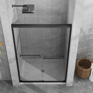 English Elm Goodyo 48"X72" Modern Sliding Shower Door Combo & White Acrylic Base - Durable, Stylish & Low-Maintenance W1223S00027