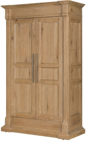 Hooker Furniture Driftwood Wardrobe with Buckboard Finish — Rustic Coastal Storage, Adjustable Shelves & Hidden Compartment Light Wood 6820-90013-80