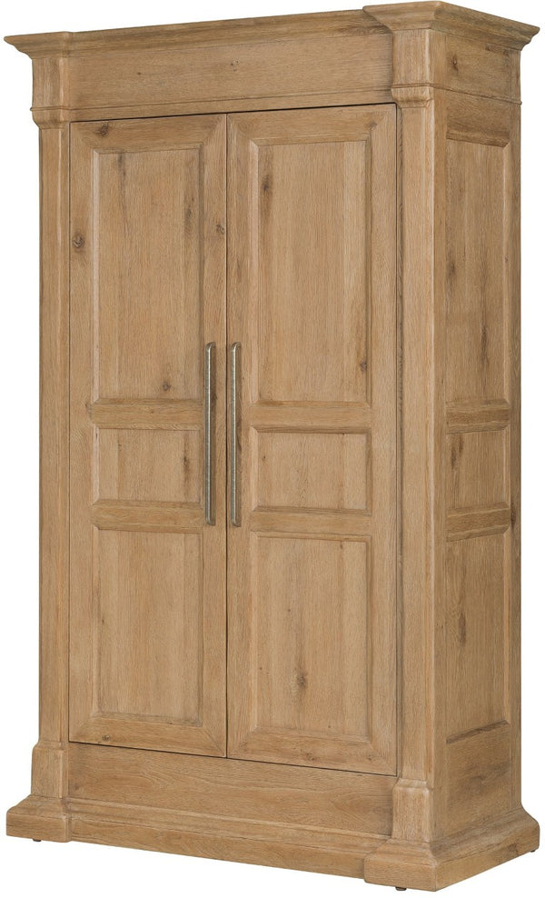 Hooker Furniture Driftwood Wardrobe with Buckboard Finish — Rustic Coastal Storage, Adjustable Shelves & Hidden Compartment Light Wood 6820-90013-80