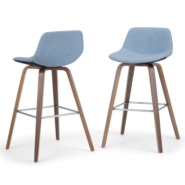 English Elm Randolph Bentwood Bar Stools Set Of 2 – Stylish Mid-Century Modern Design With Chrome Footrest B136P159446-GIGA